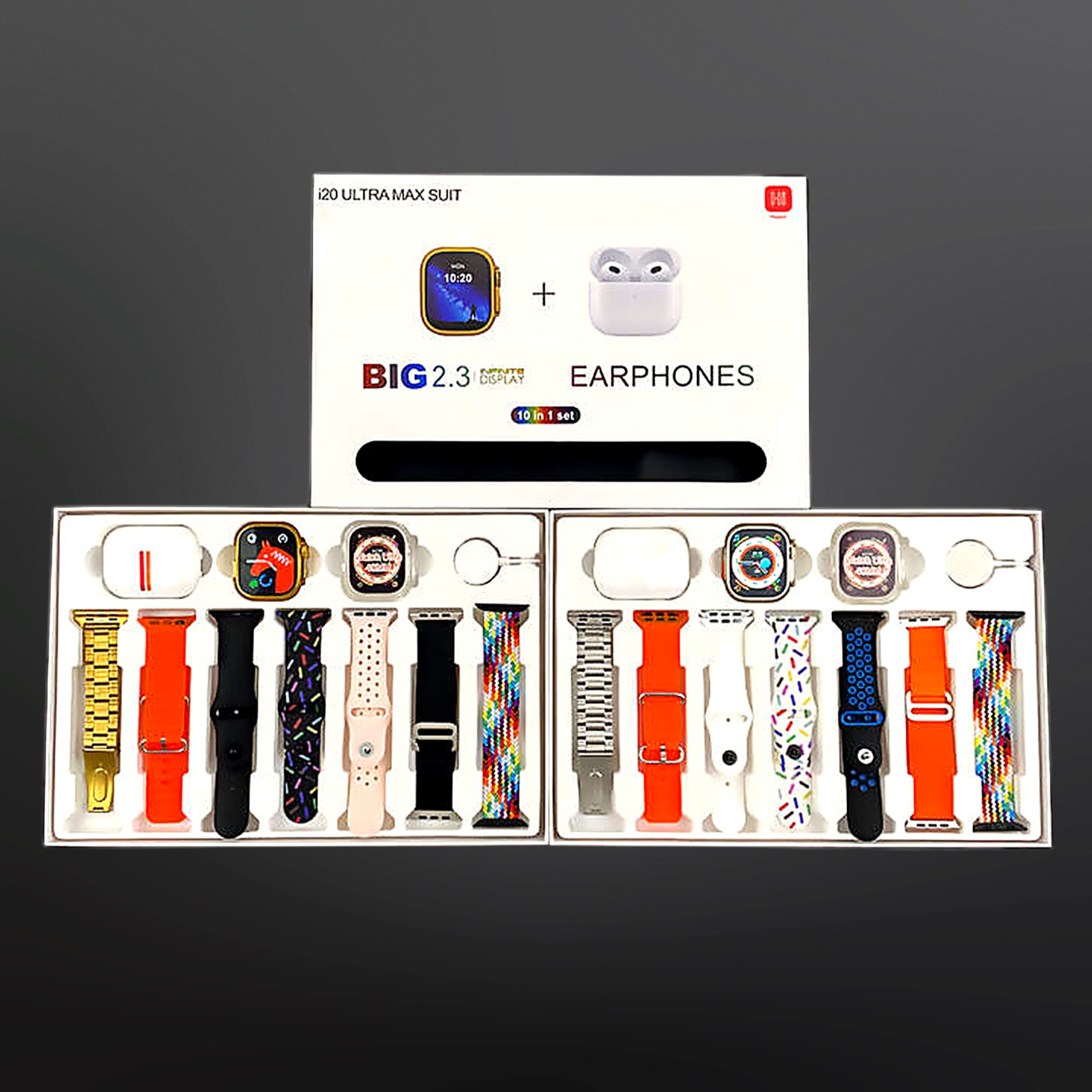 Ultra Max Smart i20 Watch With Earbuds And 7 Straps